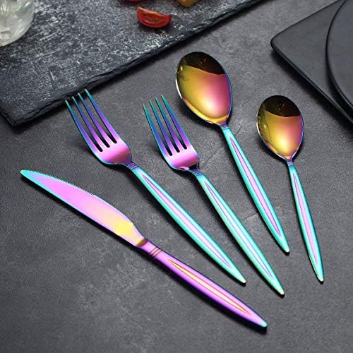 HOMQUEN Rainbow Flatware Set 20 Pieces
