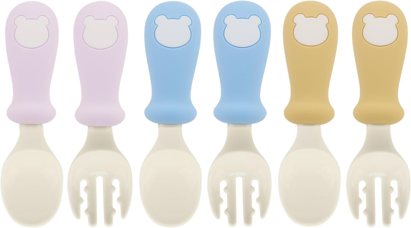 6Pcs Toddler Utensils - Stainless Steel with Soft Silicone Handles 1