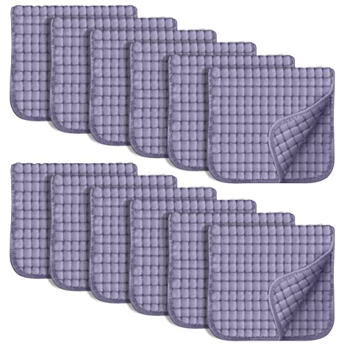 Sweet Dolphin 12 Pack Muslin Burp Cloths - 20x10 Grey