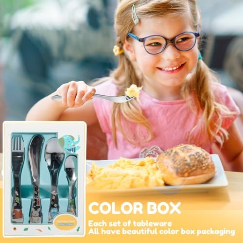 Toddler Stainless Steel Utensil Set with Cartoon Handles