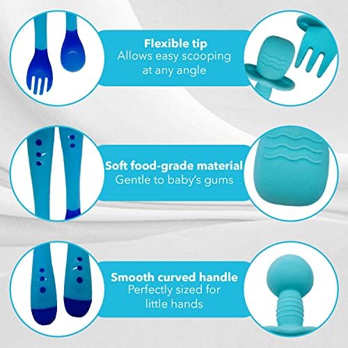 Gadgetime USA 4-Piece Heat Sensitive Babyfeeding Utensils Set