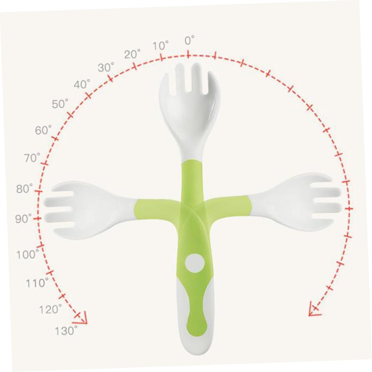 Toyvian 4 Pcs Bending Fork and Spoon Set for Baby Mealtime