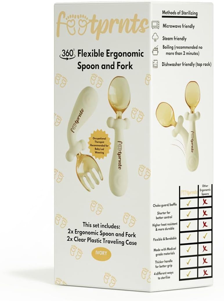 FOOTPRNTS 360 Flexible Ergonomic Spoon and Fork Set
