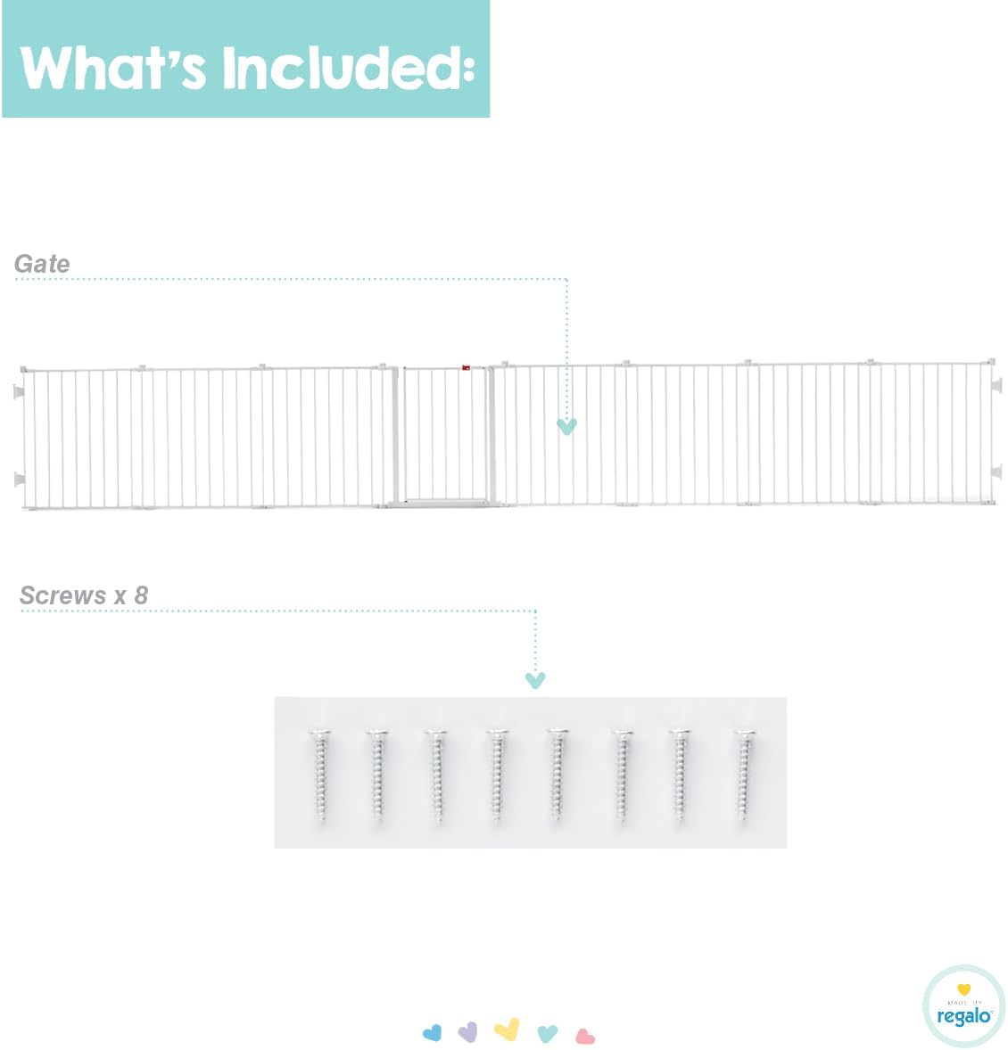 Regalo 194-Inch Adjustable Baby Gate Play Yard