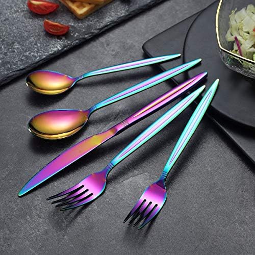 HOMQUEN Rainbow Flatware Set 20 Pieces