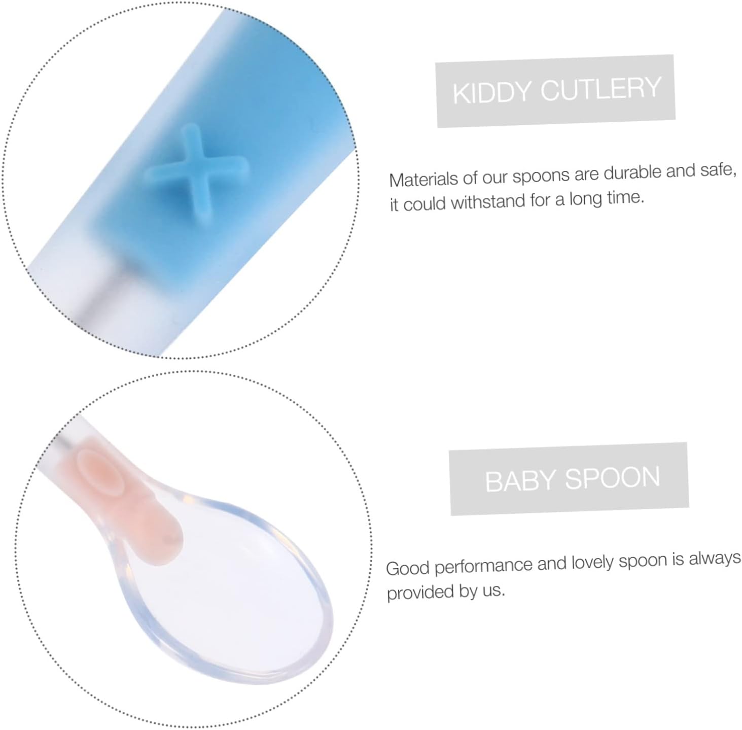 RORPOIR 2PCS Soft Spoons for Self Feeding and Durable Cutlery Set