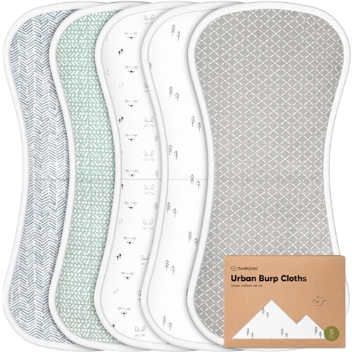 KeaBabies Organic Burp Cloths 5-Pack - 21 x 10