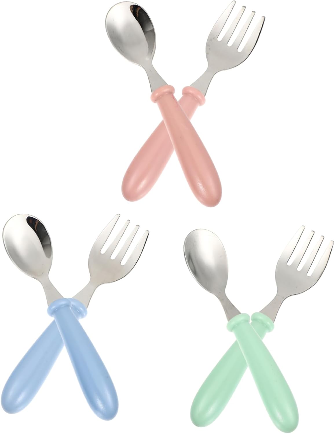 6Pcs Stainless Steel Flatware Set for Baby and Infant Feeding