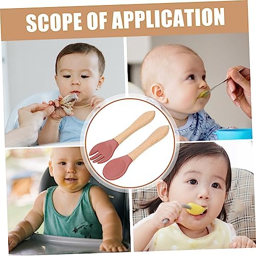 Hohopeti Baby Fork and Spoon Set with Handle