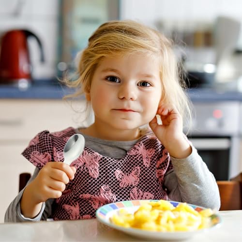 2PCS Silicone Handle Stainless Steel Utensil Set for Baby