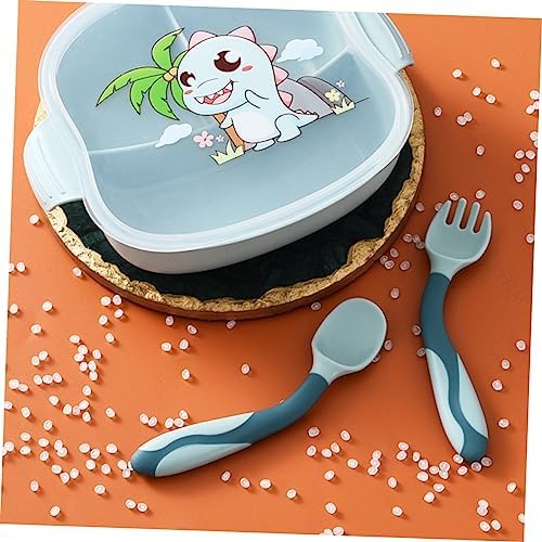 SECFOU 2 Sets Soft Spoons and Forks for Self Feeding