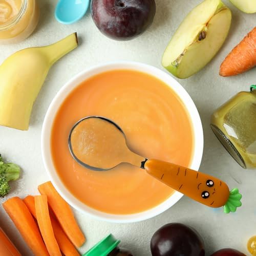 LEYDT 3-Piece Baby Cutlery Set with Carrot Shaped Utensils