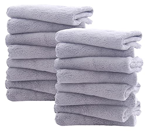 16 Pack Burp Cloths for Baby - Ultra Absorbent Grey