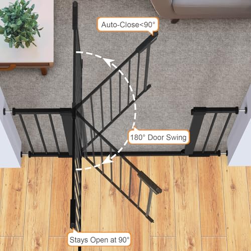 Cumbor 297-46 Black Baby Gate for Stairs