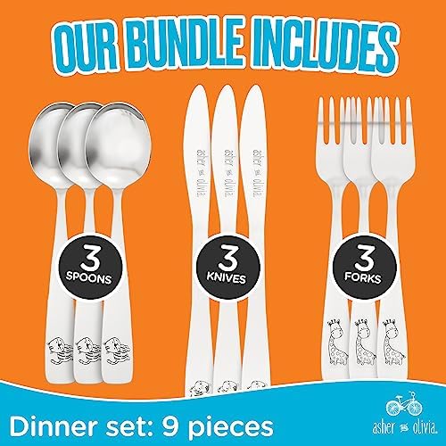 Asher and Olivia 9-Piece Toddler Silverware Set