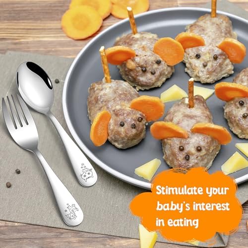 HaWare 8-Piece Toddler Stainless Steel Utensil Set