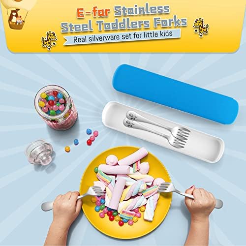 E-far 6-Piece Stainless Steel Toddler Forks Set
