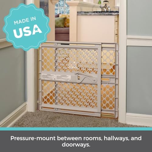 Toddleroo Supergate Ergo Baby Gate - Stair Doorway Safety 26 Tall Sand