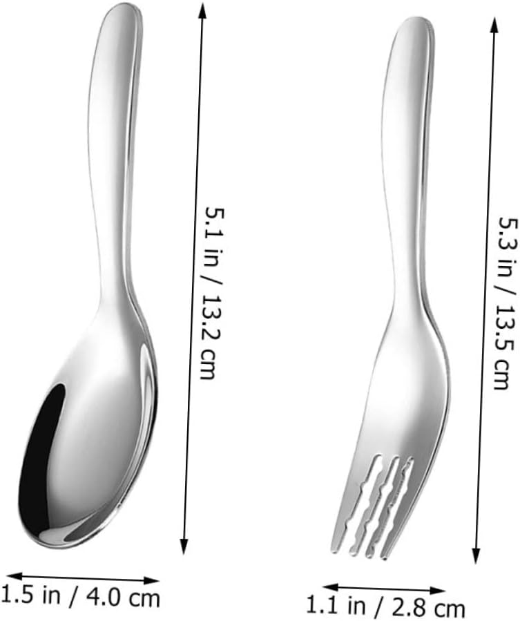 HAPINARY 316 Stainless Steel Fork Spoon Set 2PCS