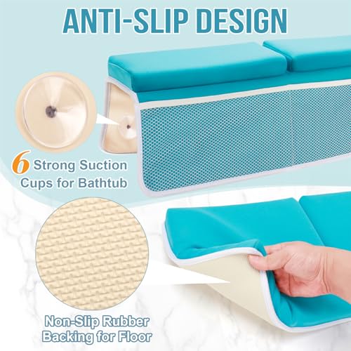 Haxmuti Bath Kneeler with Elbow Rest Pad Set Blue 1