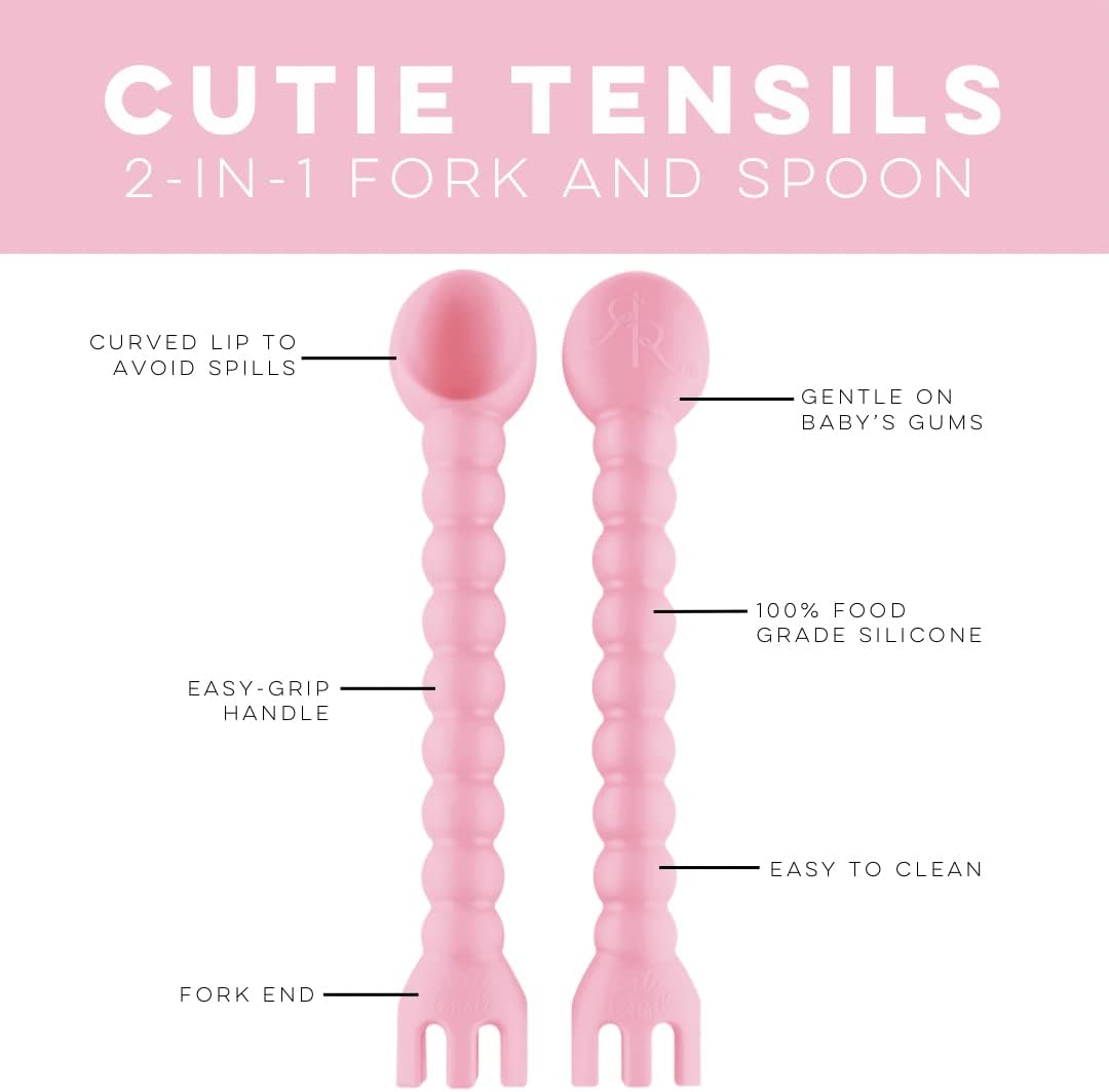 Ryan Rose Cutie Tensils Baby Spoon and Fork 2 Pack Ballet 1