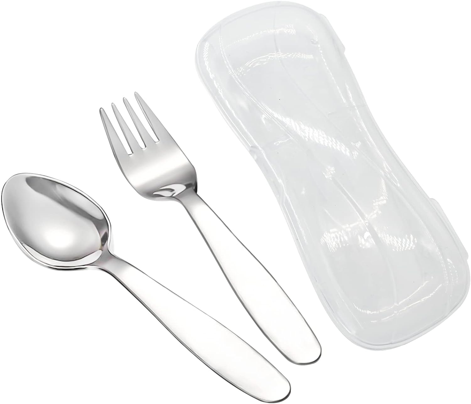 VANRA 2-Piece Kids Fork Spoon Set with Travel Case