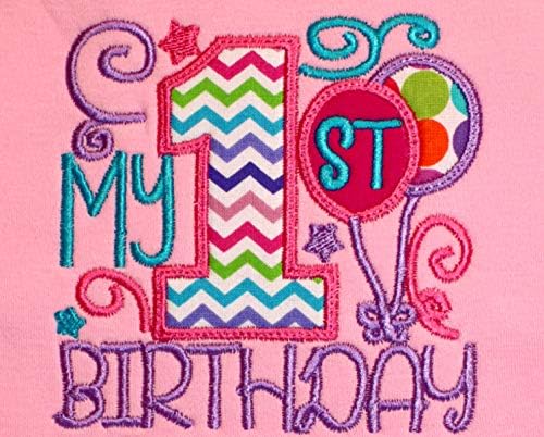 First Birthday Girl Bib with Custom Name 1