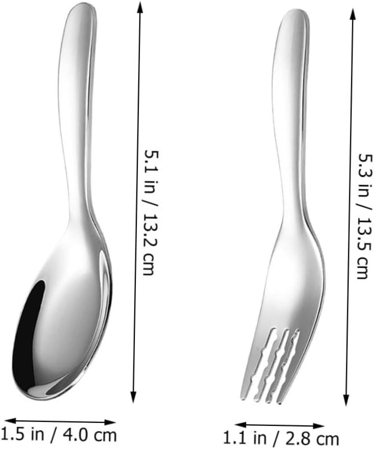 2PCS Stainless Steel Fork and Spoon Set for Easy Eating