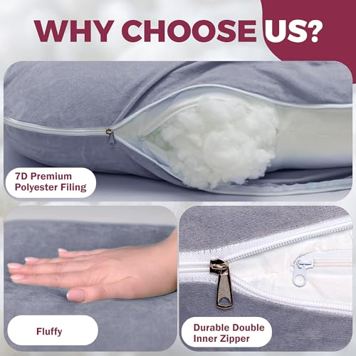 PILLANI Pregnancy Pillow - 57inch Full Body Support with Removable Cover