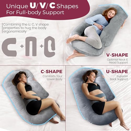PILLANI Pregnancy Pillow - 57inch Full Body Support with Removable Cover