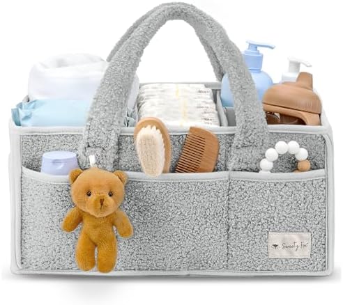 Sweety Fox Baby Diaper Caddy Organizer - Grey