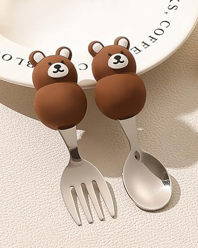 Toddler Utensils Set 1810 Stainless Steel with Case Bear Rabbit