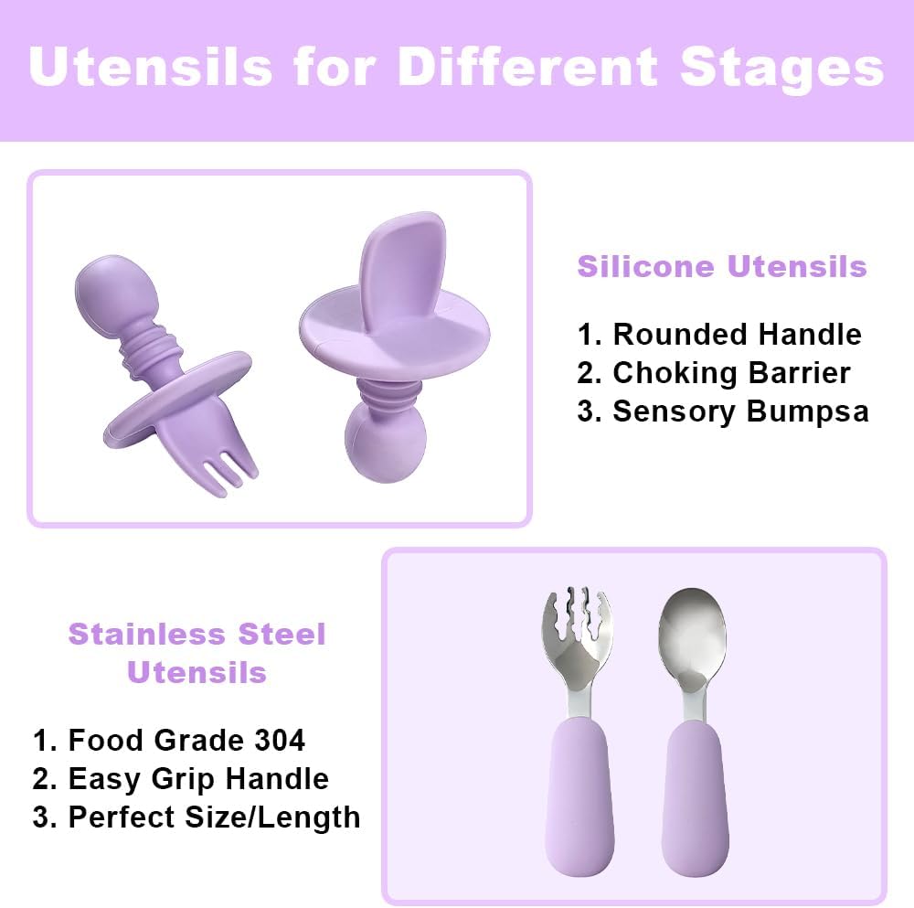 BY FOREV Silicone Baby Feeding Set with Sippy Cup and Bib