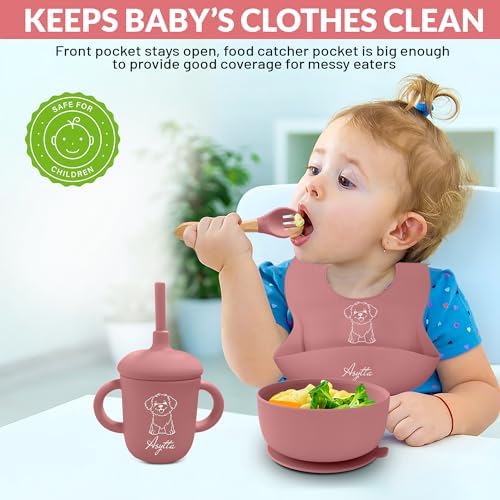 ASYTTA Silicone Baby Feeding Set Pink