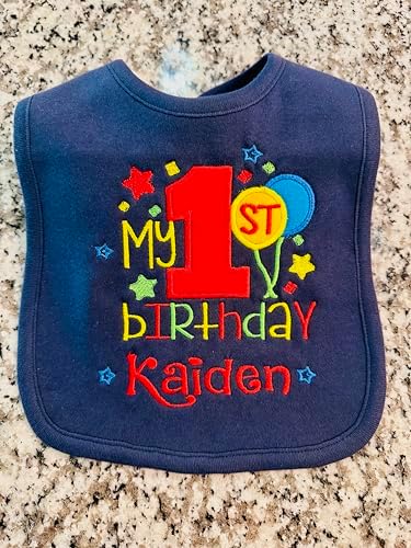 Fantasy Kids Designs First Birthday Boy Bib with Name