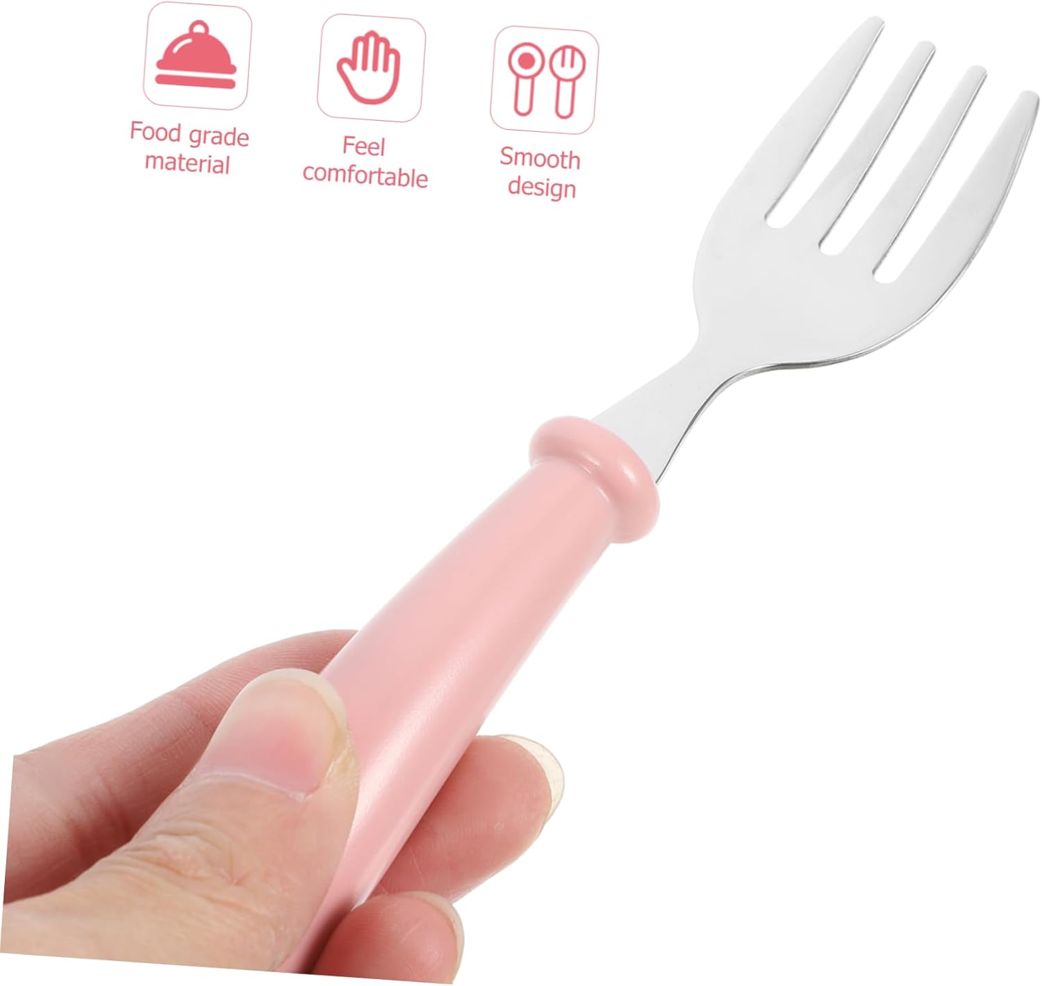 KICHOUSE 1 Set Stainless Steel Spoon Fork Utensil Kit for Baby