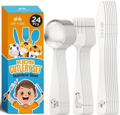 Asher and Olivia 24-Piece Toddler Silverware Set