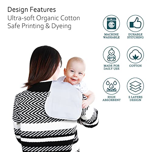 Benoxine Baby Burp Cloth Set 12 Pack 3 Layers 100 Cotton