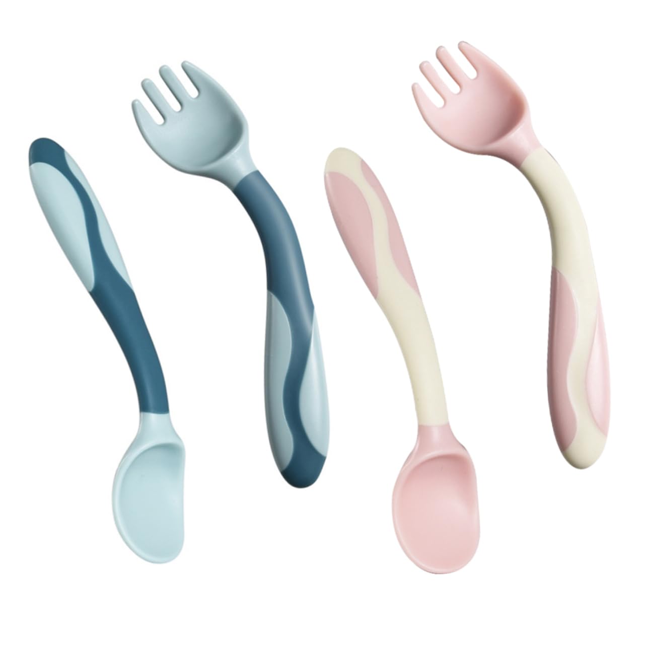Hoement 2 Sets Flexible Spoon and Fork for Training 1