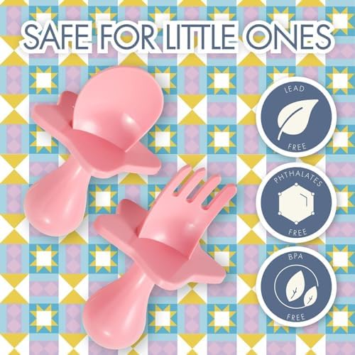 Nooli Baby Fork Toddler Utensils Set - Pink