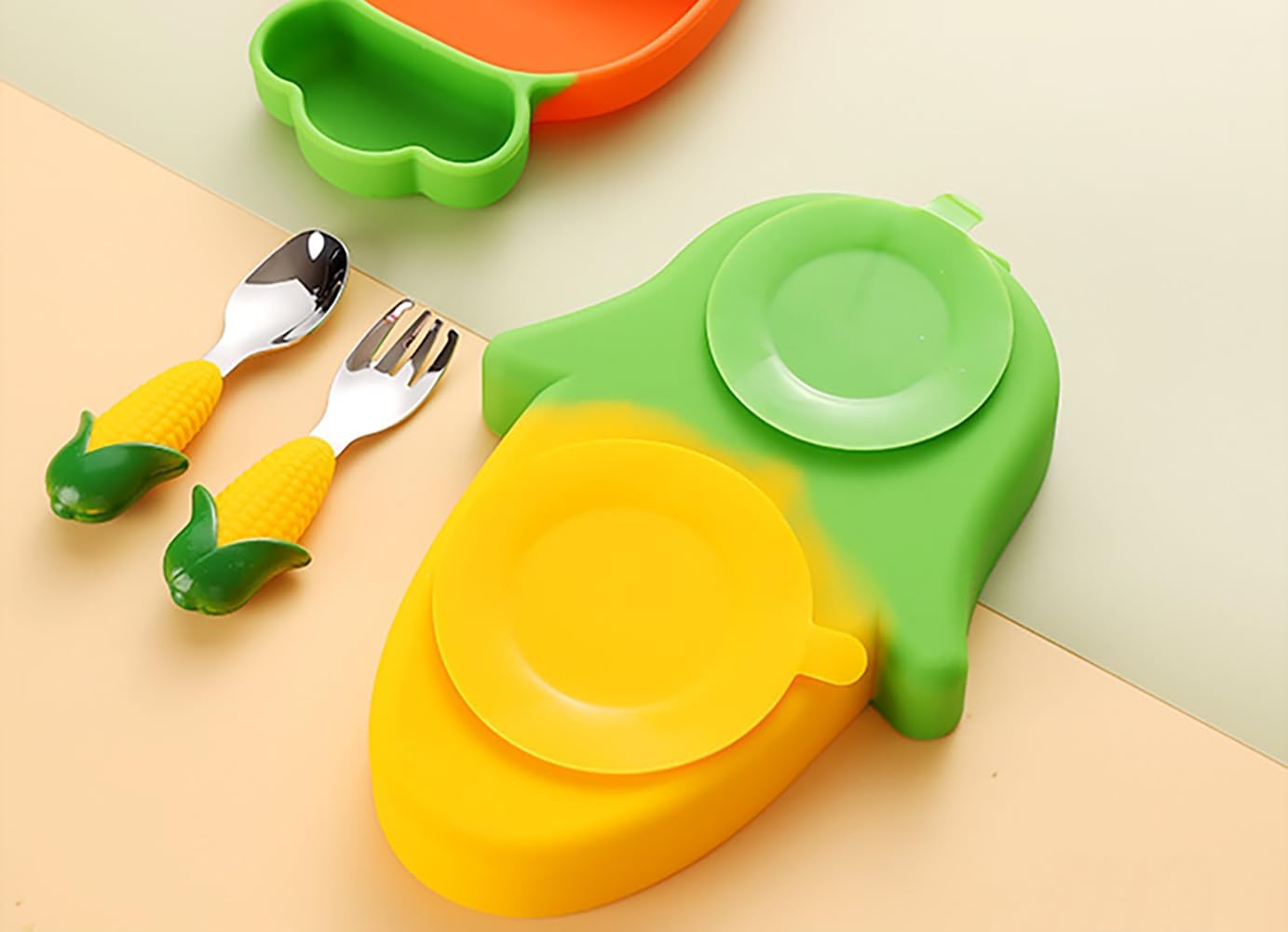 Owlgift Corn Theme Baby Feeding Set 5 Piece