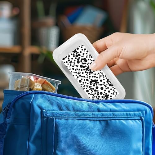 Black White Big Dot Print Utensils Set with Travel Case 1