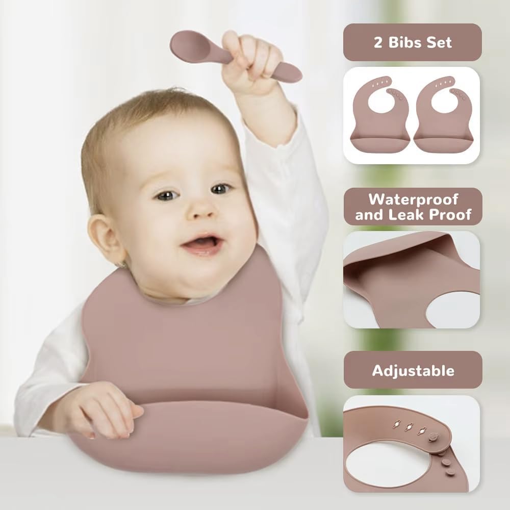 MTOMUYA Silicone Baby Feeding Set 9PCS 1