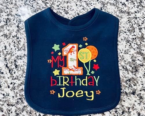 First Birthday Boy Bib with Baby Name Personalized 1