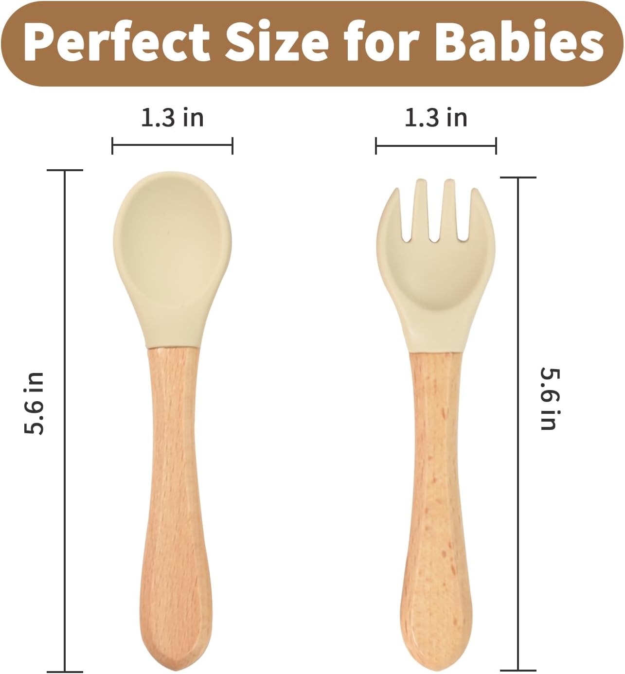 LITTLE RAWR Silicone Baby Spoons Forks 6 Pack