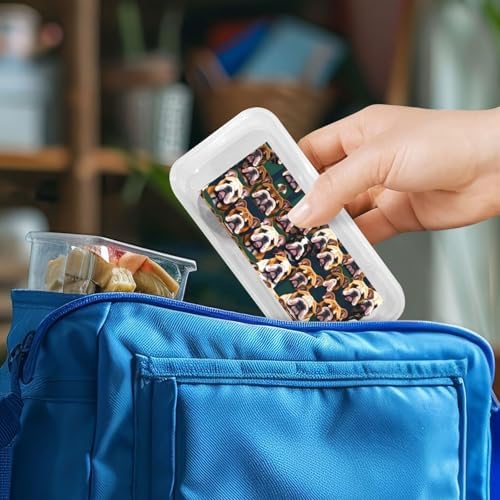 Cute English Bulldog Print Cutlery Set with Travel Case