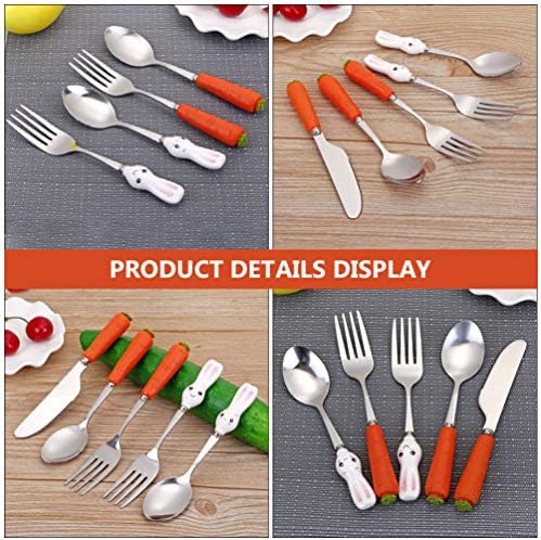 KESYOO 5PCS Kids Flatware Set with Ceramic Handles