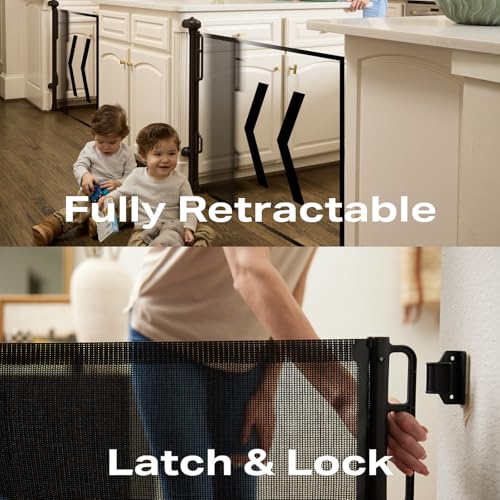 Cumbor Retractable Baby Gate - 55 Wide 34 Tall Black 1