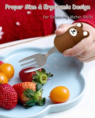 Toddler Utensils Set 1810 Stainless Steel with Case Bear Rabbit