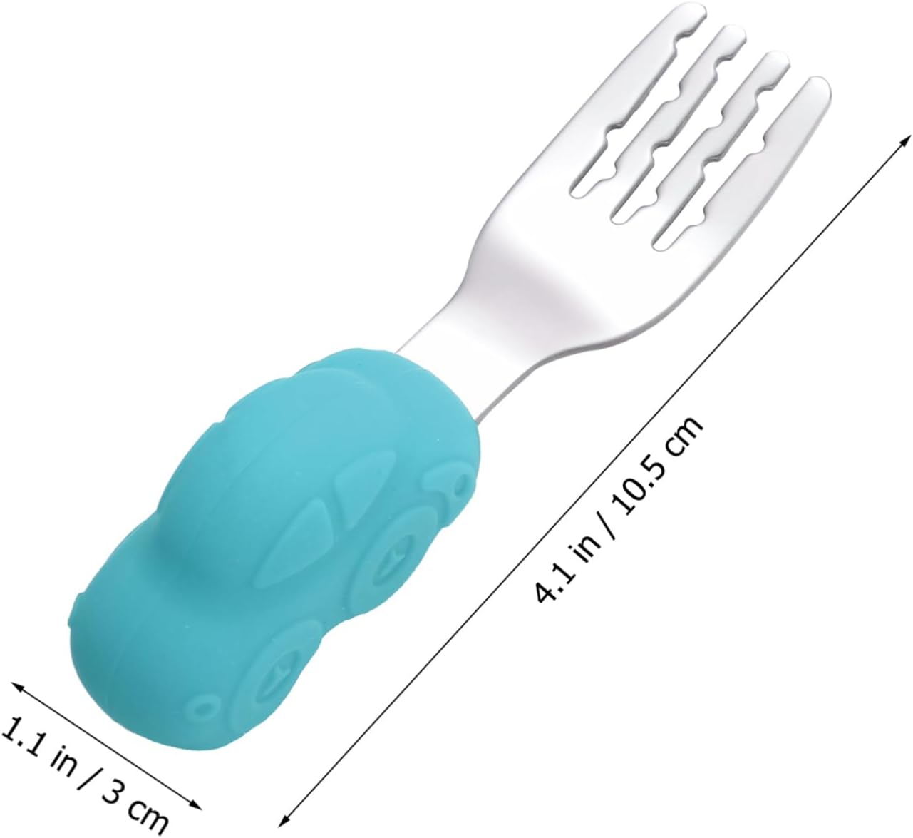 Toyvian Stainless Steel Spoon and Fork Set for Baby Weaning